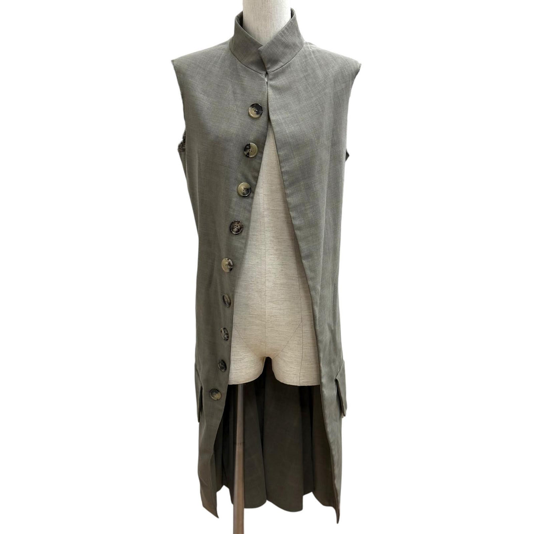 極美品★Maison Margiela メゾンマルジェラ S29FB0061 ウール100％ open front military jacket カットオフ ロングベスト 36 正規品