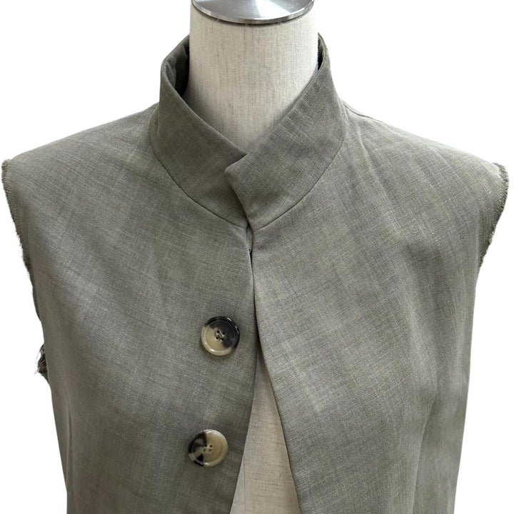 極美品★Maison Margiela メゾンマルジェラ S29FB0061 ウール100％ open front military jacket カットオフ ロングベスト 36 正規品