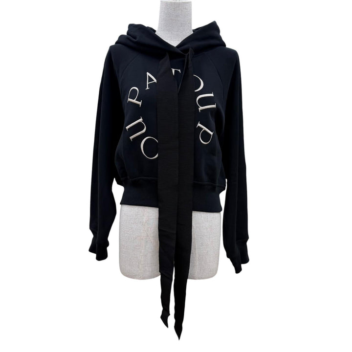 未使用品☆PATOU パトゥ JE0699985999B オーガニックコットン メダイヨンロゴ クロップドフーディー パーカー ブラック S レディース