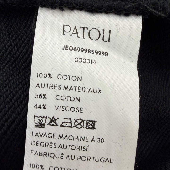 未使用品☆PATOU パトゥ JE0699985999B オーガニックコットン メダイヨンロゴ クロップドフーディー パーカー ブラック S レディース