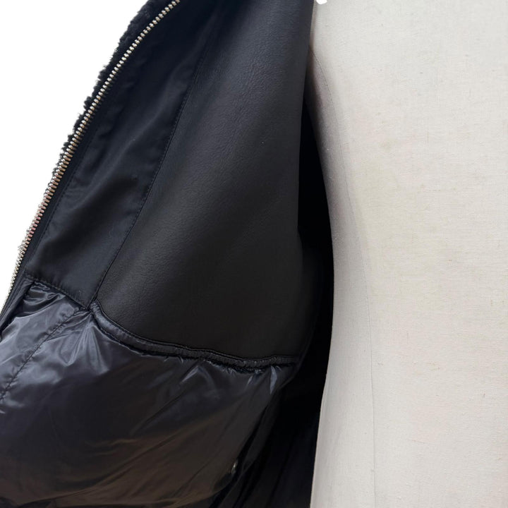 未使用品▼MONCLER RICK OWENS モンクレール リックオウエンス F209N1B50401 COYOTE ワッペン ラムレザー使い ダウンジャケット 2 正規品