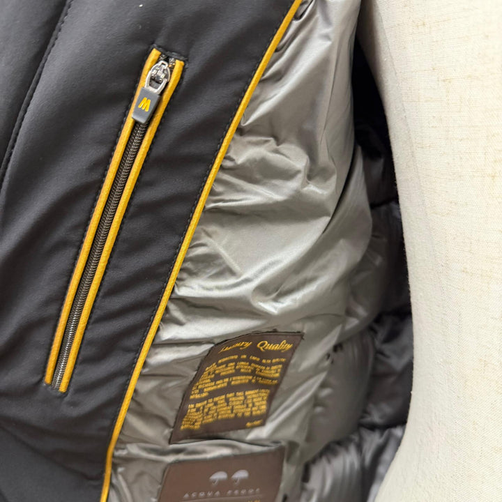 極美品□MOORER ムーレー BRETT-SKT ACQUA PROOF フーデッド ダウンジャケット ブラック 46 イタリア製 メンズ ガーメント・ハンガー付き