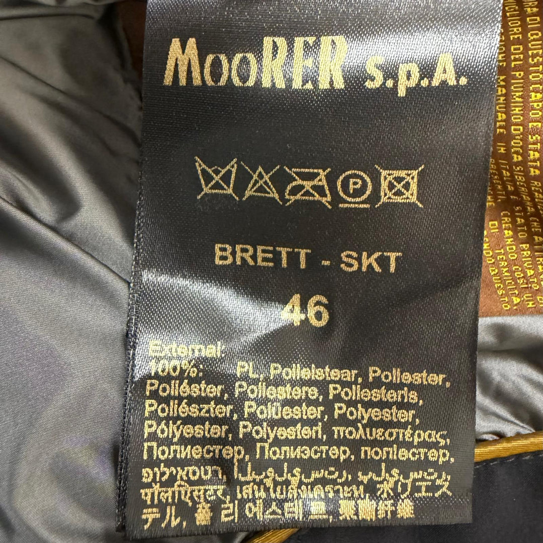 極美品□MOORER ムーレー BRETT-SKT ACQUA PROOF フーデッド ダウンジャケット ブラック 46 イタリア製 メンズ ガーメント・ハンガー付き