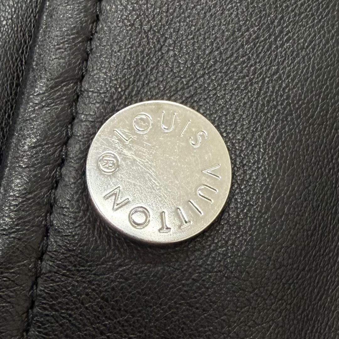 美品□LOUIS VUITTON ルイヴィトン HFL40WKPT 羊革 レザー切替 リバーシブル モノグラム ブルゾン ブラック 44 イタリア製 正規品 メンズ