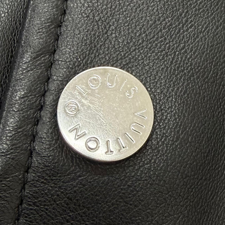 美品□LOUIS VUITTON ルイヴィトン HFL40WKPT 羊革 レザー切替 リバーシブル モノグラム ブルゾン ブラック 44 イタリア製 正規品 メンズ