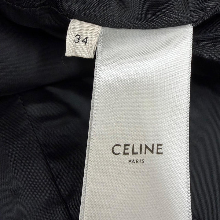 美品☆CELINE セリーヌ 22SS 2V75F6700 カシミヤ100％ スペンサーキャプテンジャケット ノーカラージャケット ブラック 34 伊製 正規品