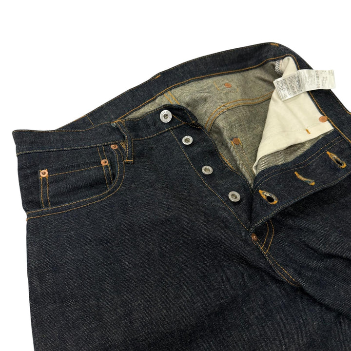 美品□SUGARHILL シュガーヒル CLASS002 CLASSIC DENIM PANTS ホースレザーパッチ ワイドデニムパンツ インディゴブルー 32 正規品