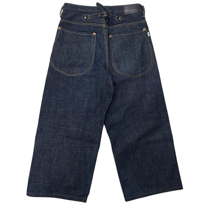 美品□SUGARHILL シュガーヒル CLASS002 CLASSIC DENIM PANTS ホースレザーパッチ ワイドデニムパンツ インディゴブルー 32 正規品
