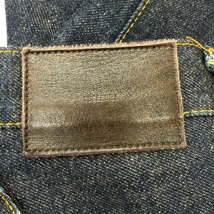 美品□SUGARHILL シュガーヒル CLASS002 CLASSIC DENIM PANTS ホースレザーパッチ ワイドデニムパンツ インディゴブルー 32 正規品