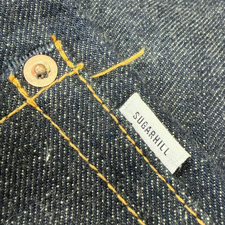 美品□SUGARHILL シュガーヒル CLASS002 CLASSIC DENIM PANTS ホースレザーパッチ ワイドデニムパンツ インディゴブルー 32 正規品