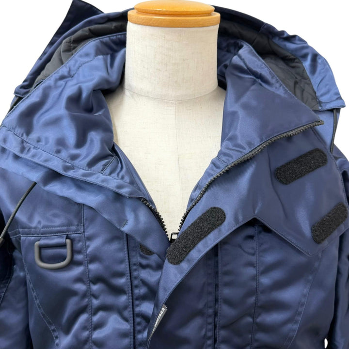 極美品□BALENCIAGA バレンシアガ 594907 Grape nylon oversize jacket 中綿入り ナイロンコート ネイビー 42 イタリア製 正規品 メンズ