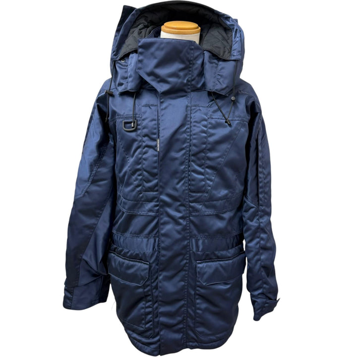 極美品□BALENCIAGA バレンシアガ 594907 Grape nylon oversize jacket 中綿入り ナイロンコート ネイビー 42 イタリア製 正規品 メンズ