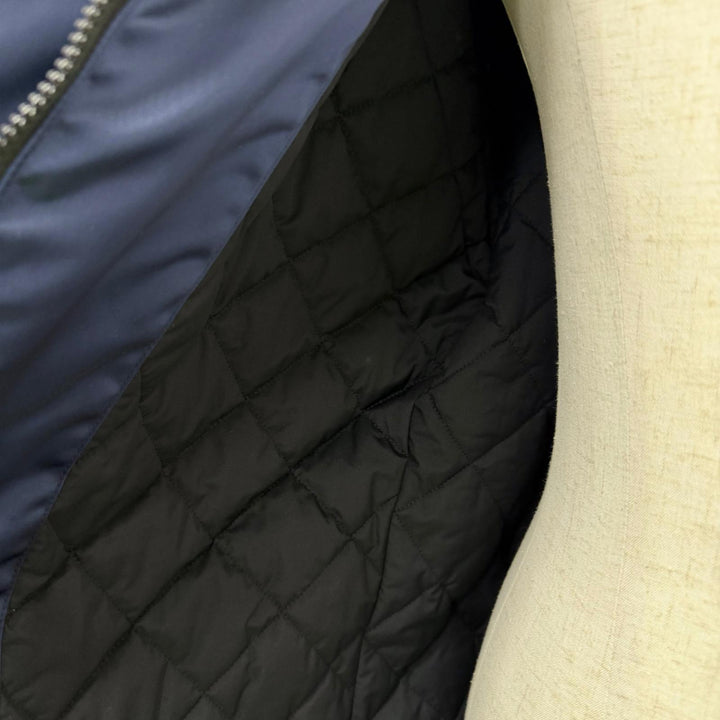 極美品□BALENCIAGA バレンシアガ 594907 Grape nylon oversize jacket 中綿入り ナイロンコート ネイビー 42 イタリア製 正規品 メンズ