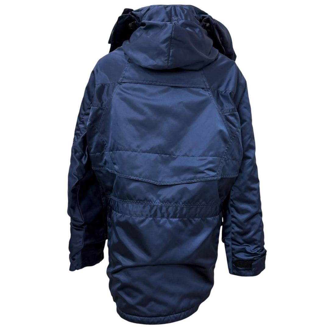 極美品□BALENCIAGA バレンシアガ 594907 Grape nylon oversize jacket 中綿入り ナイロンコート ネイビー 42 イタリア製 正規品 メンズ