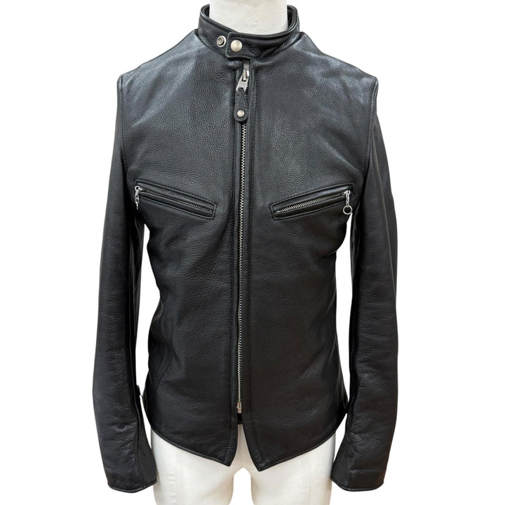 極美品□schott ショット 7823950091 541XX CAFE RACER NEW NAKED 牛革 シングル ライダースジャケット ブラック 34 USA製 正規品 メンズ