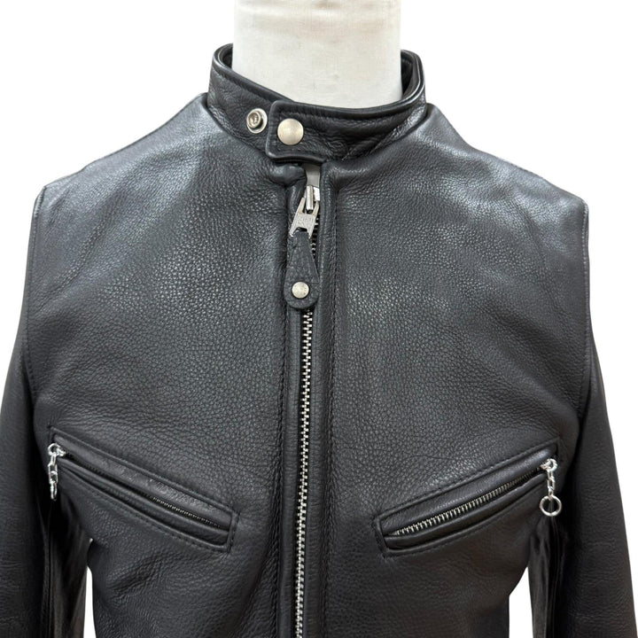 極美品□schott ショット 7823950091 541XX CAFE RACER NEW NAKED 牛革 シングル ライダースジャケット ブラック 34 USA製 正規品 メンズ