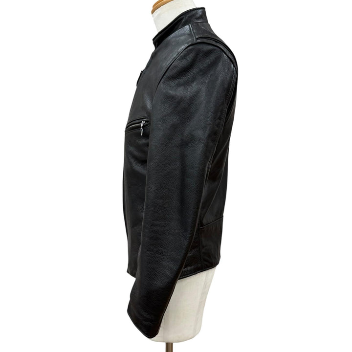 極美品□schott ショット 7823950091 541XX CAFE RACER NEW NAKED 牛革 シングル ライダースジャケット ブラック 34 USA製 正規品 メンズ