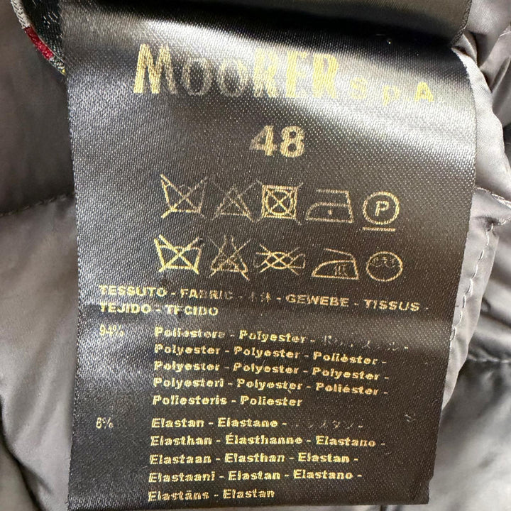 極美品□MOORER ムーレー VERONA ドッキングデザイン ダブルブレスト ダウンコート ジャケット ブルー 48 イタリア製 メンズ ハンガー付