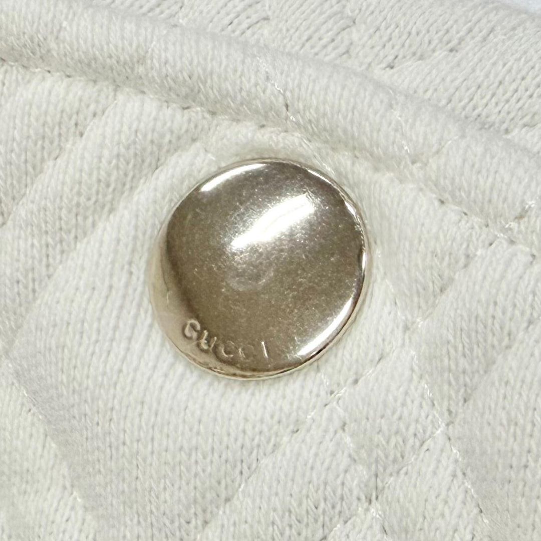 美品△GUCCI グッチ 23SS 717400 コットン100％ ロゴ キルティング スウェット トレーナー ホワイト ピンク S 伊製 正規品 レディース