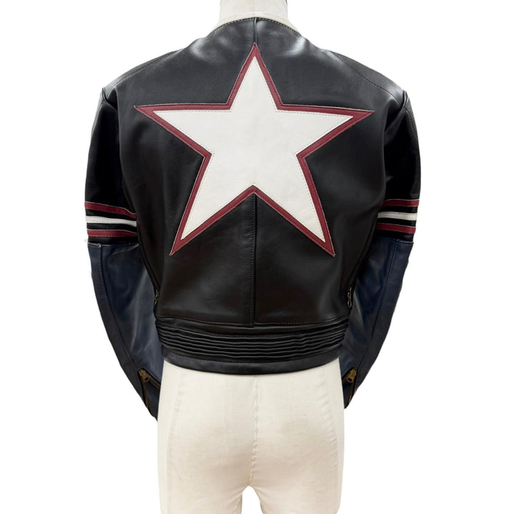 美品□VANSON バンソン ONE STAR LEATHER JACKET レザー ワンスター バイカージャケット ライダースジャケット マルチカラー 36 USA製