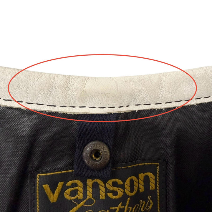 美品□VANSON バンソン ONE STAR LEATHER JACKET レザー ワンスター バイカージャケット ライダースジャケット マルチカラー 36 USA製