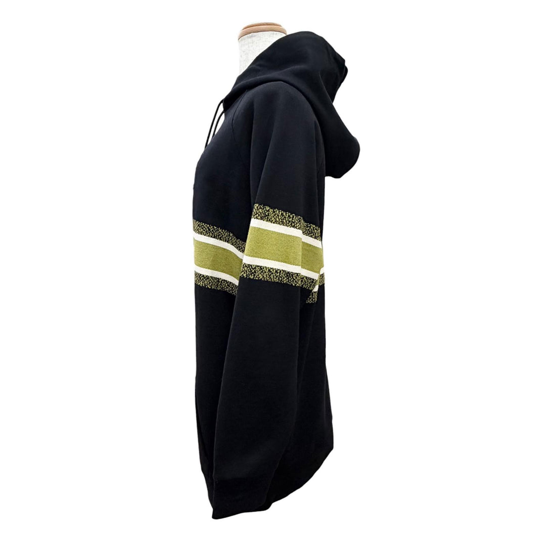 極美品△Christian Dior クリスチャンディオール 113S04A4013 コットン100% フラワー ロゴエンブロイダリー パーカー ブラック XS 正規品
