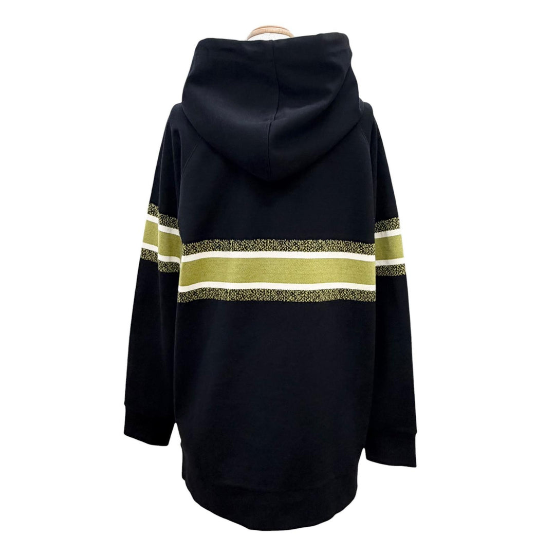 極美品△Christian Dior クリスチャンディオール 113S04A4013 コットン100% フラワー ロゴエンブロイダリー パーカー ブラック XS 正規品