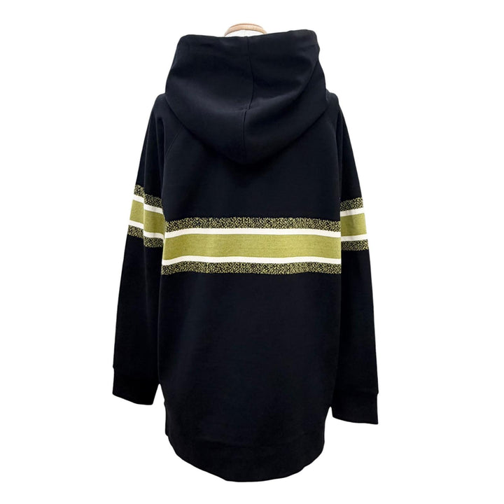 極美品△Christian Dior クリスチャンディオール 113S04A4013 コットン100% フラワー ロゴエンブロイダリー パーカー ブラック XS 正規品