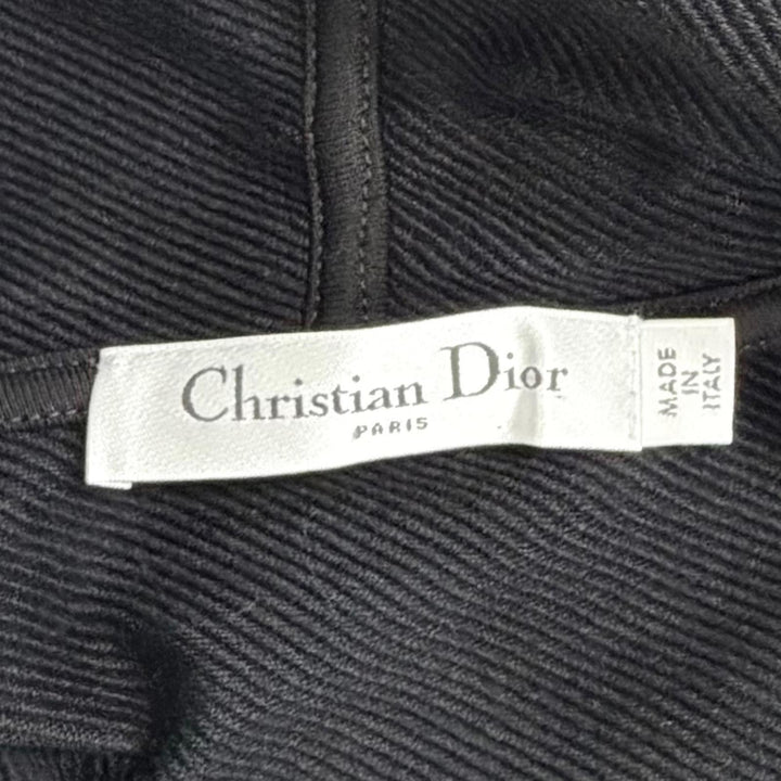 極美品△Christian Dior クリスチャンディオール 113S04A4013 コットン100% フラワー ロゴエンブロイダリー パーカー ブラック XS 正規品