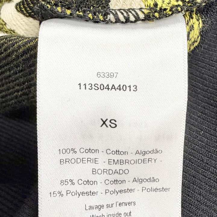極美品△Christian Dior クリスチャンディオール 113S04A4013 コットン100% フラワー ロゴエンブロイダリー パーカー ブラック XS 正規品