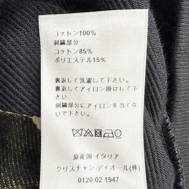 極美品△Christian Dior クリスチャンディオール 113S04A4013 コットン100% フラワー ロゴエンブロイダリー パーカー ブラック XS 正規品