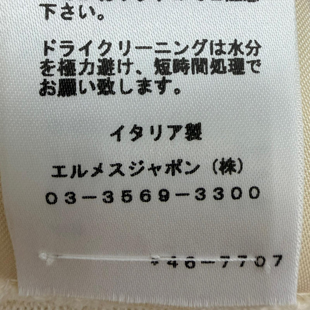 未使用品☆HERMES エルメス 24SS 4E2624D5 Etriers ウール カシミヤ 半袖ニット ベージュ ブラウン 38 イタリア製 正規品 レディース