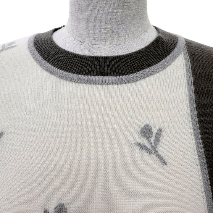 未使用品☆HERMES エルメス 24SS 4E2624D5 Etriers ウール カシミヤ 半袖ニット ベージュ ブラウン 38 イタリア製 正規品 レディース