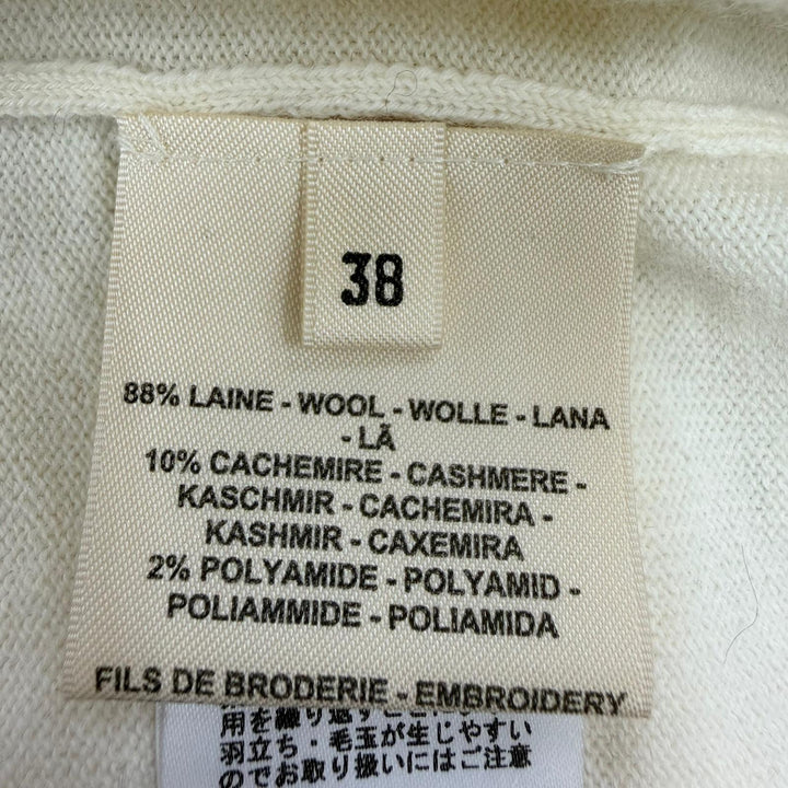未使用品☆HERMES エルメス 24SS 4E2624D5 Etriers ウール カシミヤ 半袖ニット ベージュ ブラウン 38 イタリア製 正規品 レディース