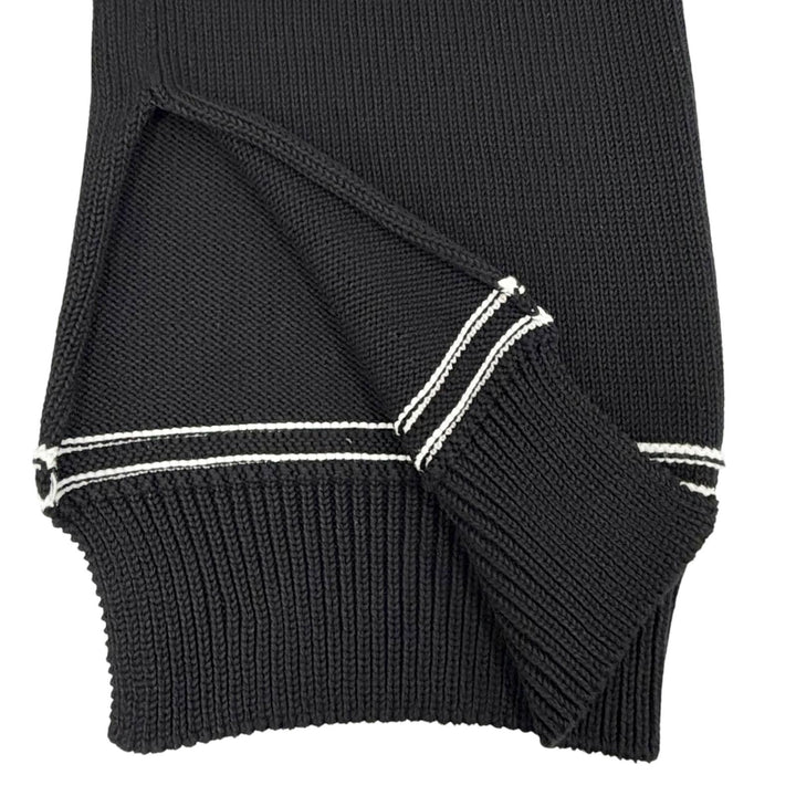 極美品△MARNI マルニ 24SS CDMD0309Q0 コットン インターシャロゴ キモノスリーブ ニット カーディガン ブラック ホワイト 40 正規品