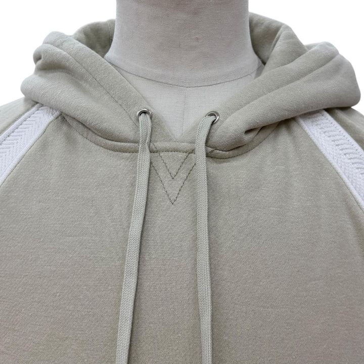 未使用品▼HERMES エルメス コットン リネン ラグランスリーブ 裏起毛 プルオーバー パーカー グリーン S イタリア製 メンズ