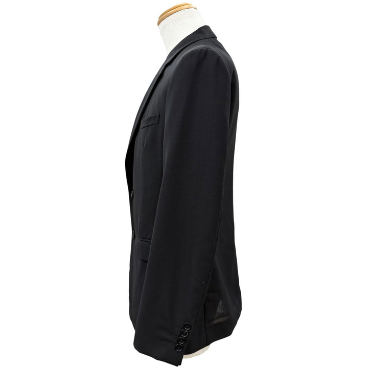 極美品▼DIOR ディオール オム 933C702A4884 ウール100% ロゴ入りボタン シングルジャケット テーラード ブラック 46 伊製 正規品 メンズ
