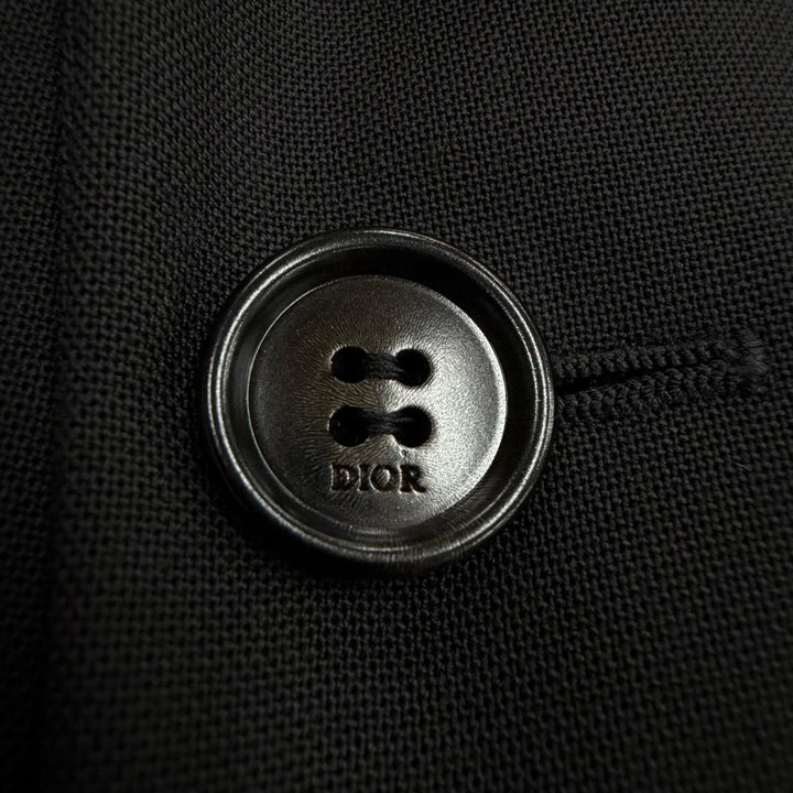 極美品▼DIOR ディオール オム 933C702A4884 ウール100% ロゴ入りボタン シングルジャケット テーラード ブラック 46 伊製 正規品 メンズ