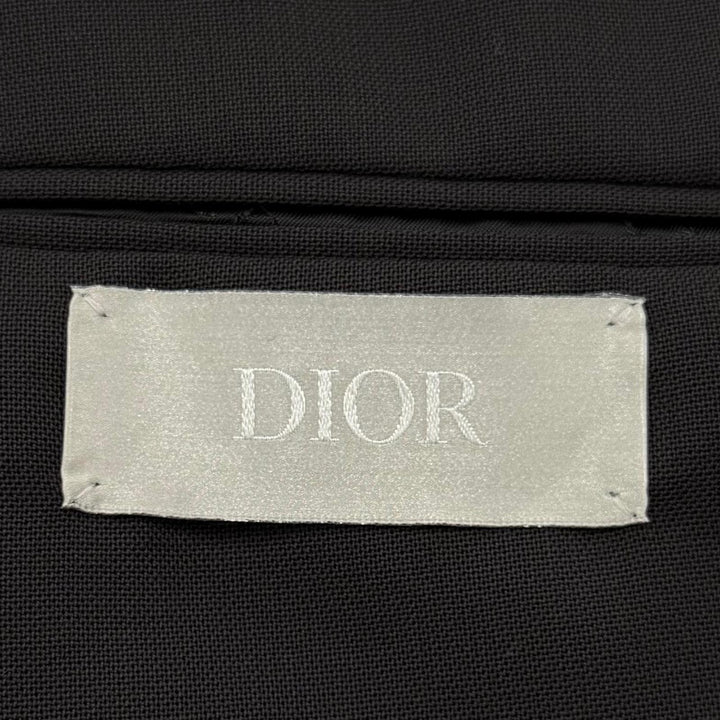 極美品▼DIOR ディオール オム 933C702A4884 ウール100% ロゴ入りボタン シングルジャケット テーラード ブラック 46 伊製 正規品 メンズ