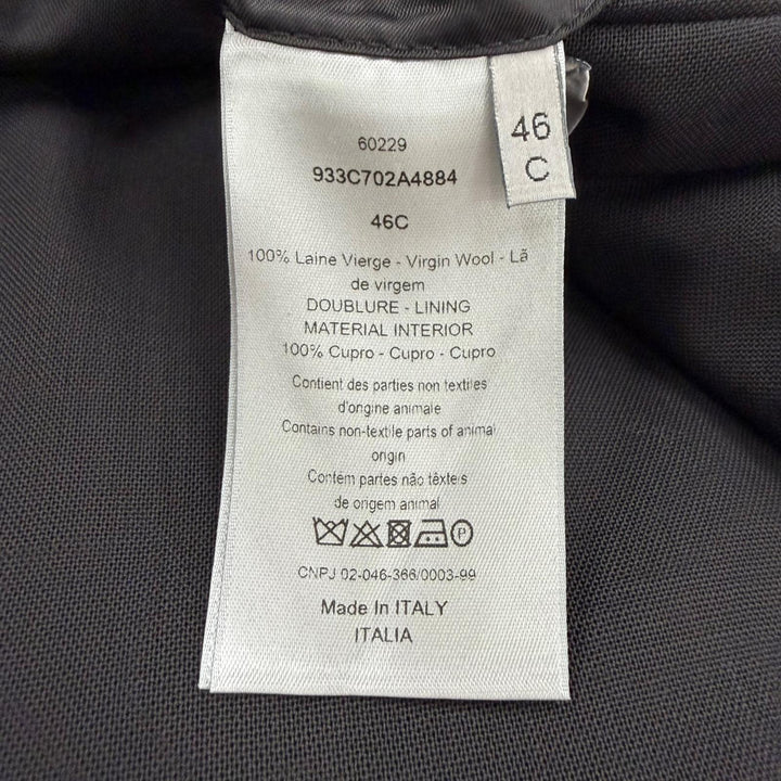 極美品▼DIOR ディオール オム 933C702A4884 ウール100% ロゴ入りボタン シングルジャケット テーラード ブラック 46 伊製 正規品 メンズ