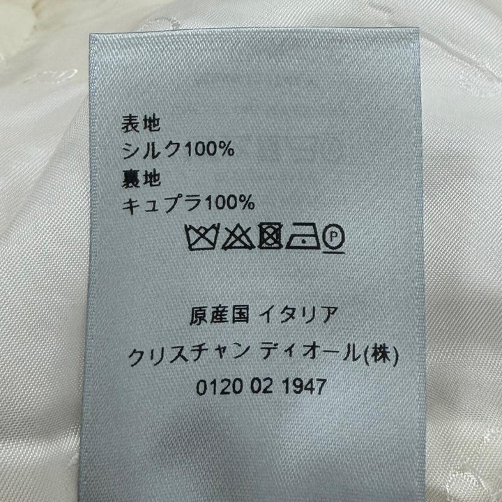 極美品▼DIOR ディオール オム 013C218C5120 シルク100% ロゴ入りボタン ジャガード シングルジャケット テーラード ホワイト 50 正規品