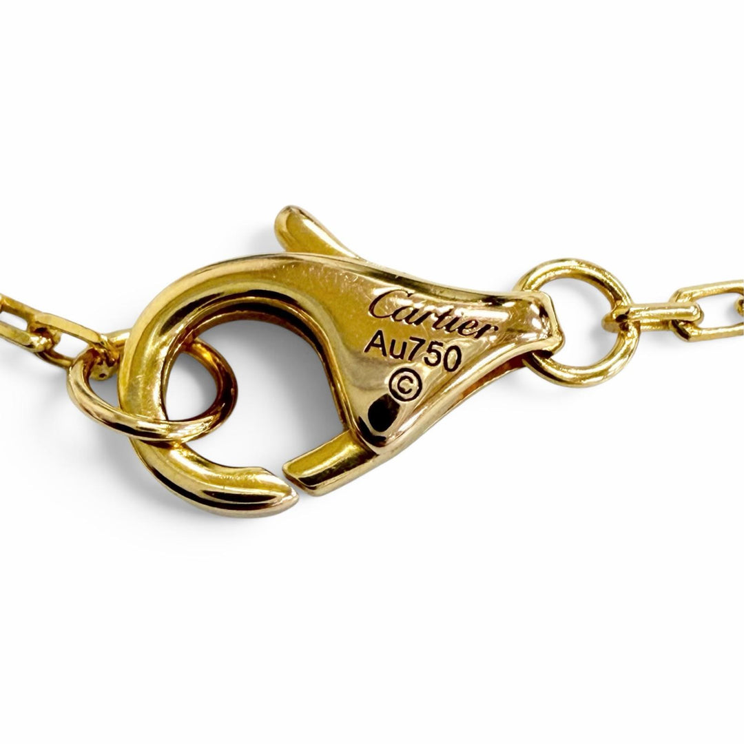 美品△Cartier カルティエ AYR322 トリニティ ドゥ カルティエ ダイヤモンド ネックレス 0.18ct 750 YG PG WG イエローゴールド 重量2.9g