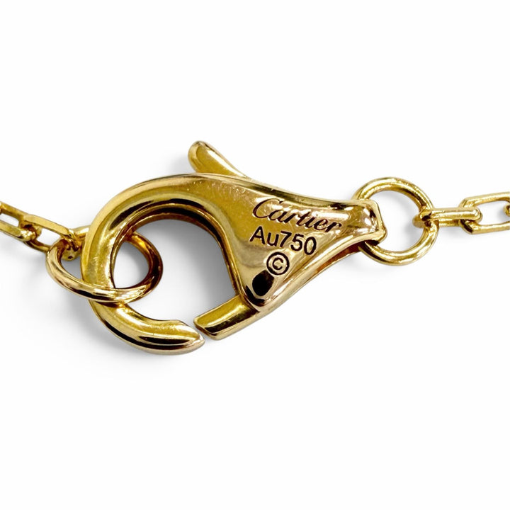 美品△Cartier カルティエ AYR322 トリニティ ドゥ カルティエ ダイヤモンド ネックレス 0.18ct 750 YG PG WG イエローゴールド 重量2.9g