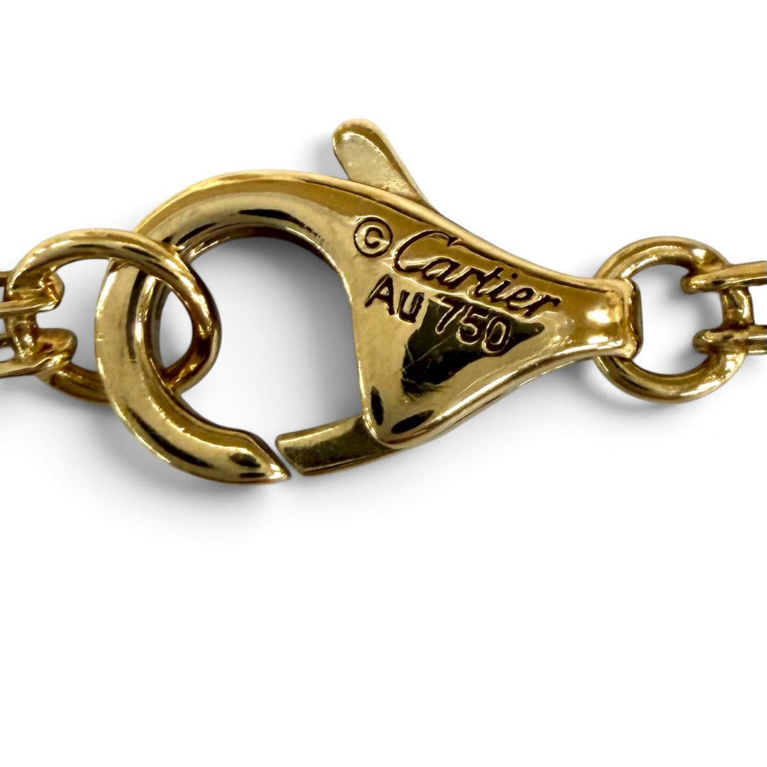 美品★Cartier カルティエ LOVE ブレスレット チェーン ダイヤモンド2石 750(YG) ラブサークル アクセサリー イエローゴールド 重量4.39g
