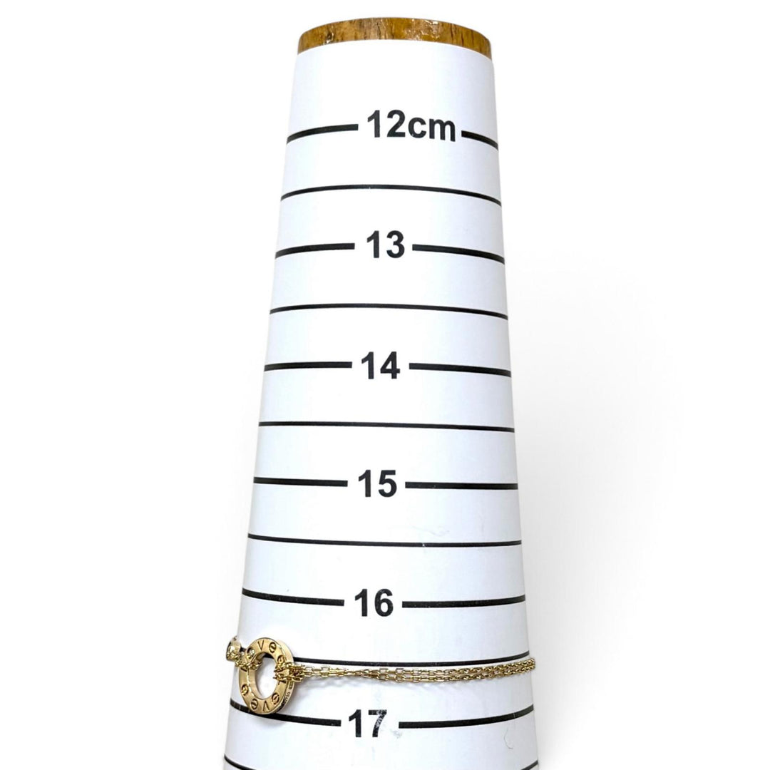 美品★Cartier カルティエ LOVE ブレスレット チェーン ダイヤモンド2石 750(YG) ラブサークル アクセサリー イエローゴールド 重量4.39g