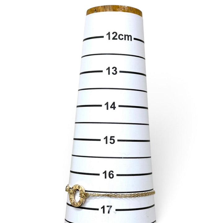 美品★Cartier カルティエ LOVE ブレスレット チェーン ダイヤモンド2石 750(YG) ラブサークル アクセサリー イエローゴールド 重量4.39g