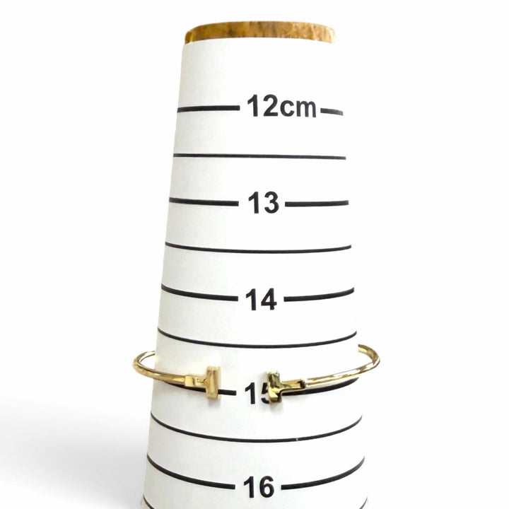良品★TIFFANY&amp;Co. ティファニー ティファニーT ナロー ワイヤー ブレスレット AU750(YG) バングル イエローゴールド 重量5.92g