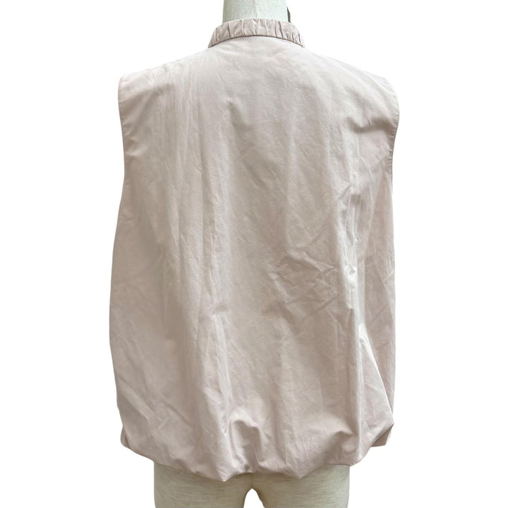 美品★MONCLER モンクレール 25SS K10931A00145 GRUI レザーロゴパッチ付 ZIP UP ベスト ピンク 1 イタリア製 正規品 レディース