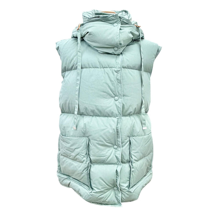 美品△MONCLER GENIUS 2 モンクレール ジーニアス 2 1952 2022年 BATTY コットン ロゴッペン フード付き ダウンベスト グリーン 0 正規品