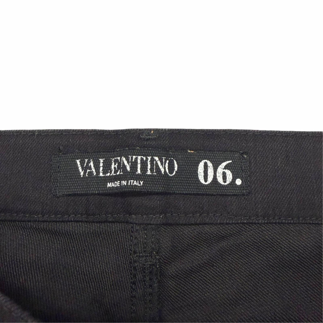 【ドンドン見直し】美品 ▼VALENTINO ヴァレンティノ PB3DD03L2WY コットン ロックスタッズ デニムパンツ ブラック 30 イタリア製 正規品